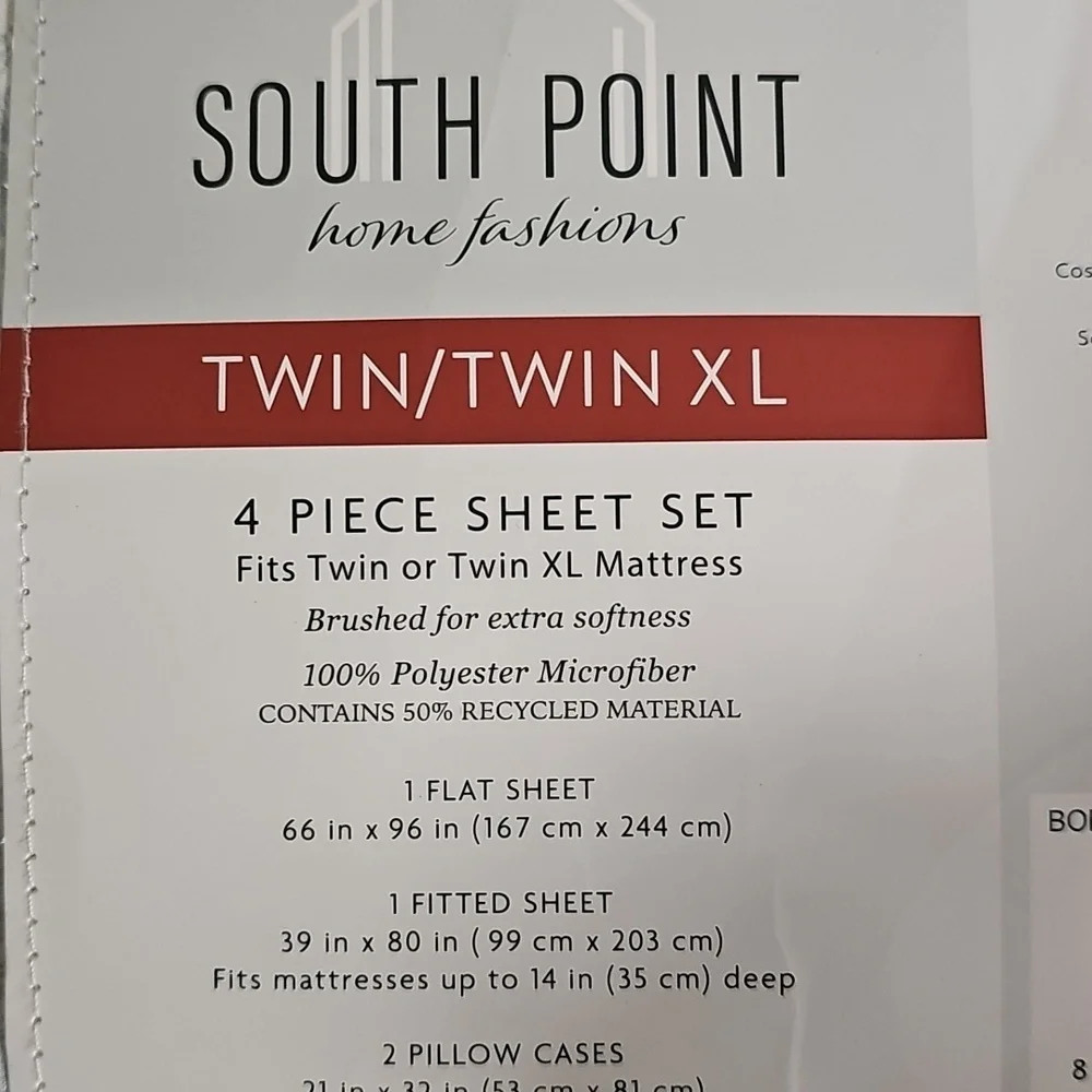 South Point Home Fashions Microfiber 4-piece Sheet Set